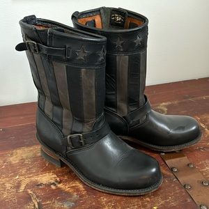 Frye black leather boots